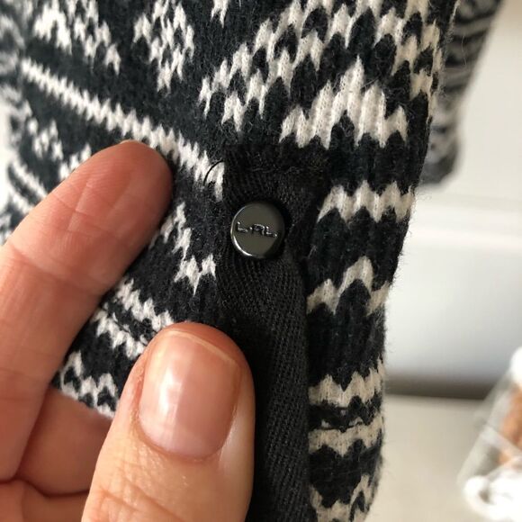 Lauren Ralph Lauren Active Black and White Waffle‎ Knit 1/4 Zip Sweater Pullover - Picture 7 of 12